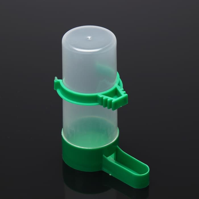 Поилка-кормушка для птиц, 140 мл, 4×12 см, пластик, зелёная