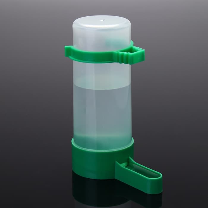 Поилка-кормушка для птиц, 140 мл, 4×12 см, пластик, зелёная