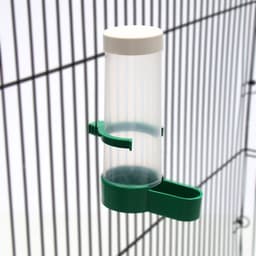 Поилка-кормушка для птиц с крышкой, 150 мл, 4×13 см, зелёная