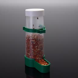 Поилка-кормушка для птиц с крышкой, 150 мл, 4×13 см, зелёная