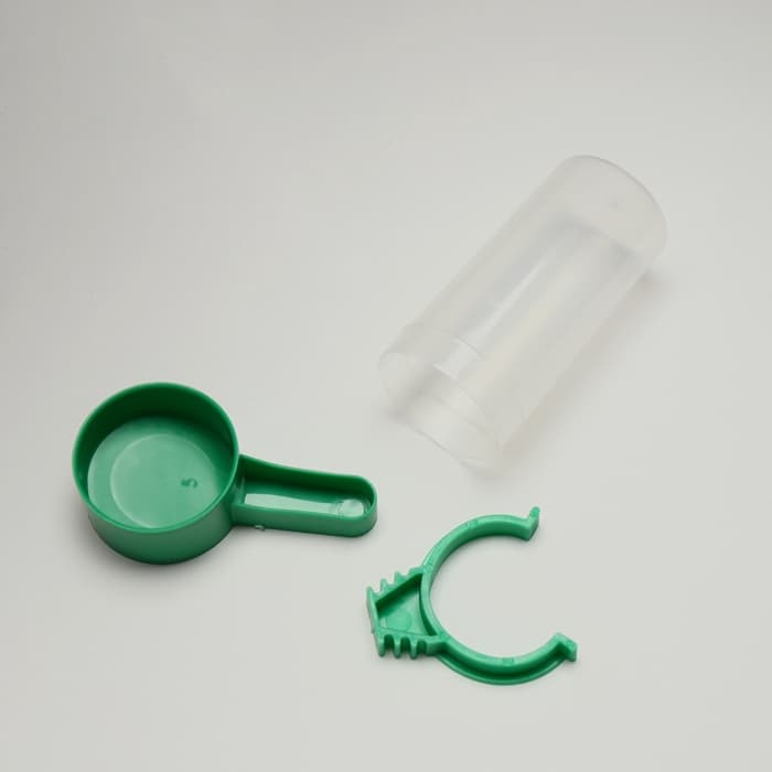 Поилка-кормушка для птиц, 60 мл, 3×9 см, зелёная