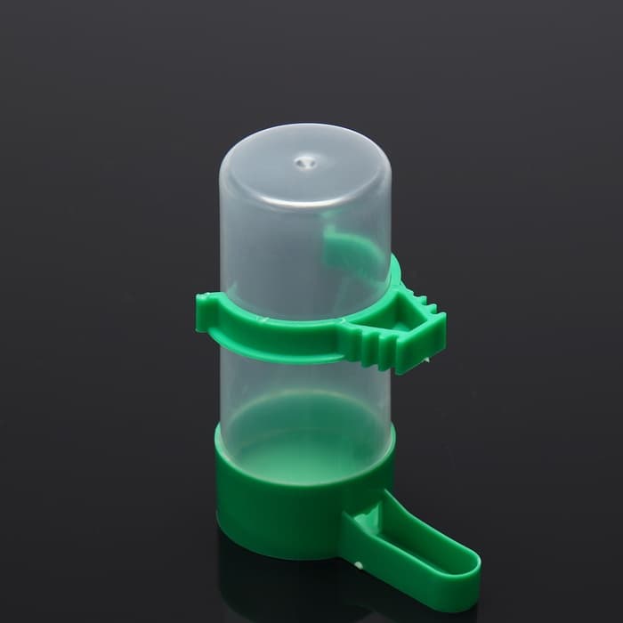 Поилка-кормушка для птиц, 60 мл, 3×9 см, зелёная