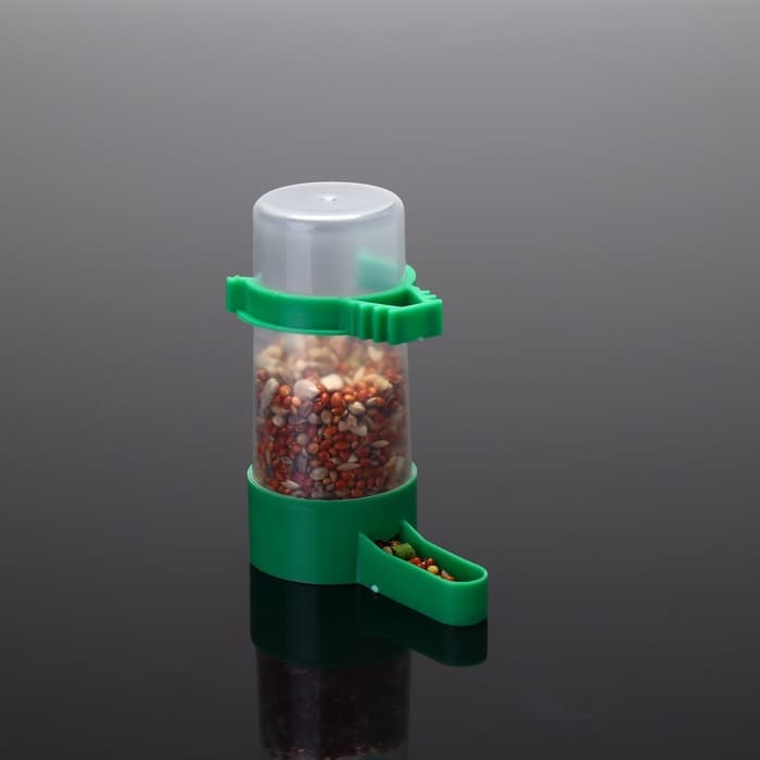 Поилка-кормушка для птиц, 60 мл, 3×9 см, зелёная