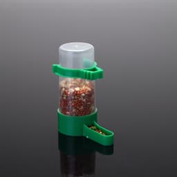 Поилка-кормушка для птиц, 60 мл, 3×9 см, зелёная