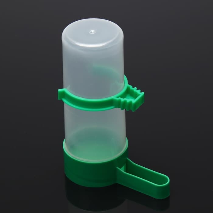 Поилка/кормушка для птиц 10.5×3.5 см, 90 мл, зелёная