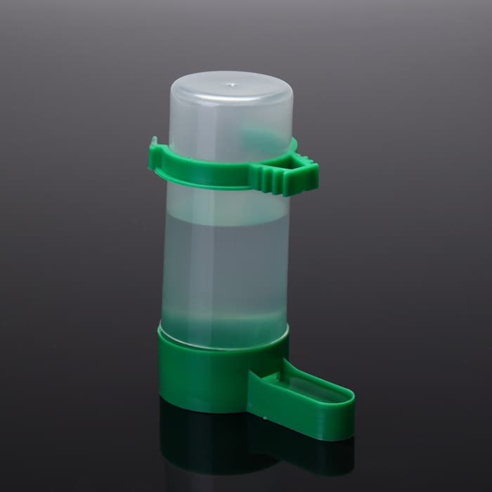 Поилка/кормушка для птиц 10.5×3.5 см, 90 мл, зелёная