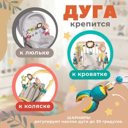 Развивающая дуга Крошка Я «Улитка», с подвижными элементами