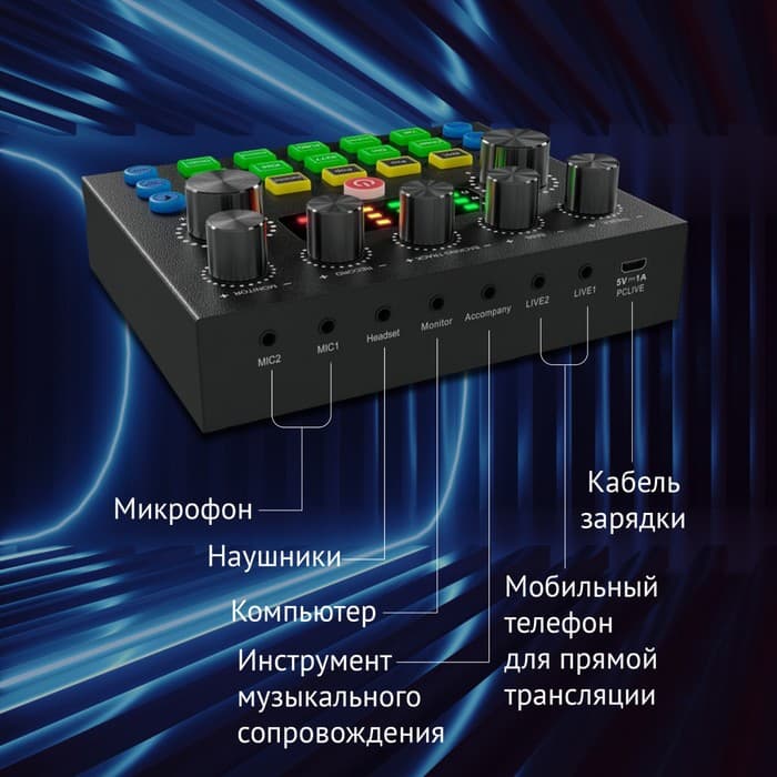 Микрофон проводной Oklick SM-600G, 1000 Ом, -47 дБ, провод 2.5 м, чёрный