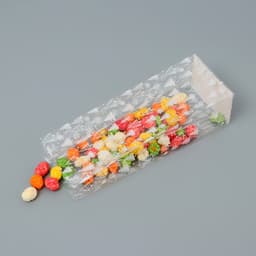 Пакет подарочный новогодний с жёстким дном, прозрачный с ёлками, 6×8×23 см