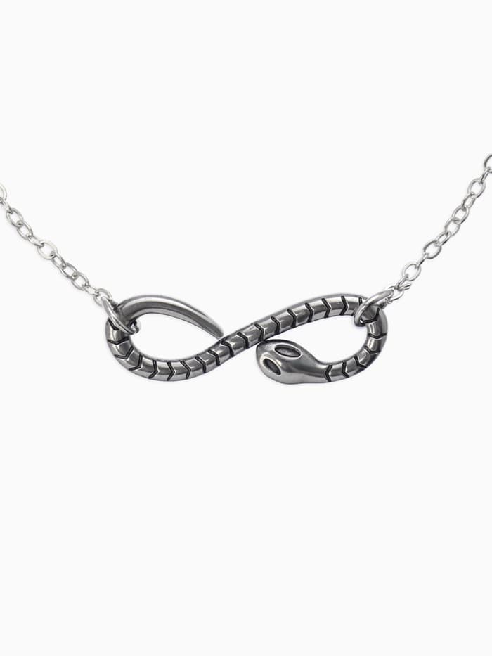 Браслет металл «Змея. Знак бесконечности», L=18 см, цвет серебро