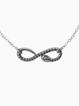 Браслет металл «Змея. Знак бесконечности», L=18 см, цвет серебро