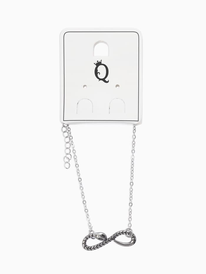 Браслет металл «Змея. Знак бесконечности», L=18 см, цвет серебро