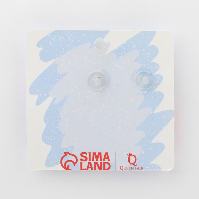 Серьги висячие «Шапка» звезда, варежка, цвет бело-красный в золоте