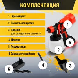 Краскопульт аккумуляторный ТУНДРА, 21 В, 800 мл, 1.5 Ач, 650 мл/мин, сопло 1.8/2.5 мм