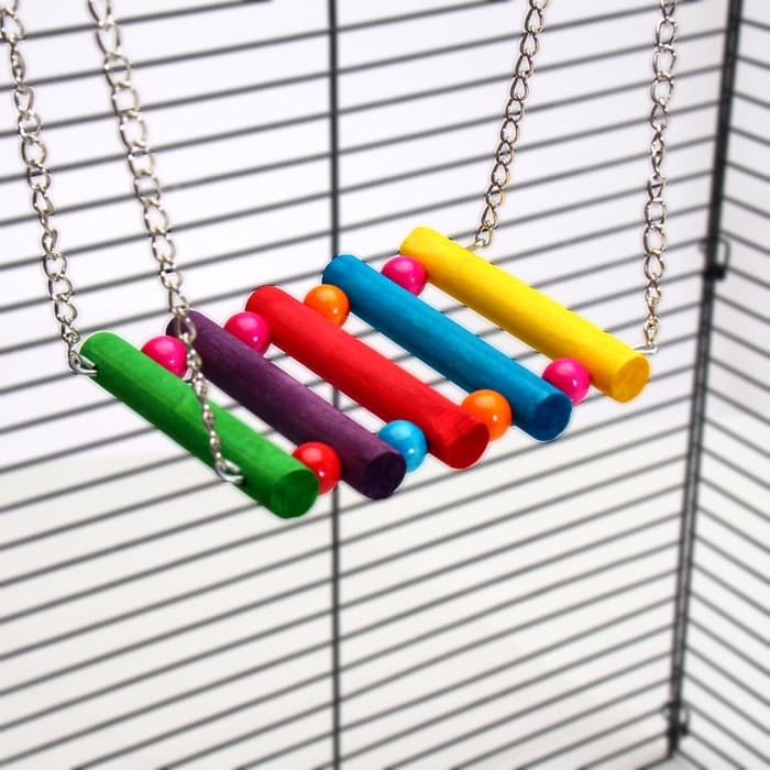 Качели-лесенка для птиц, длина цепи 36 см, дерево