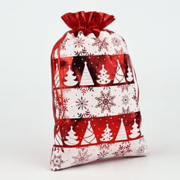 Мешочек подарочный парча «Новогодний орнамент», красный, 20×30 см