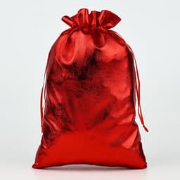 Мешочек подарочный парча «Новогодний орнамент», красный, 20×30 см