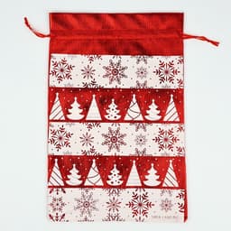 Мешочек подарочный парча «Новогодний орнамент», красный, 20×30 см
