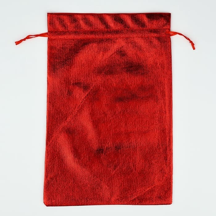 Мешочек подарочный парча «Новогодний орнамент», красный, 20×30 см