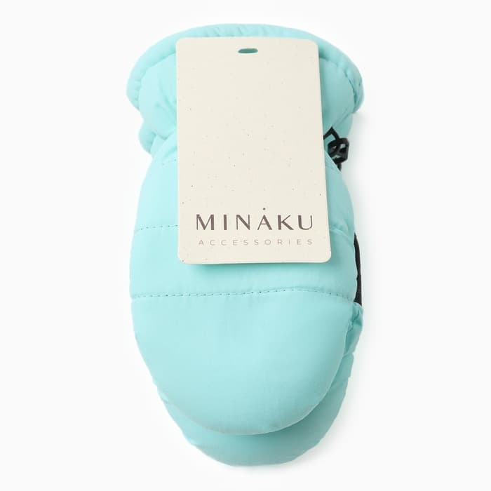 Варежки зимние детские MINAKU, голубые, размер 15 см