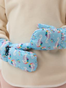 Варежки зимние для девочки MINAKU, голубые, размер 18 см (2-4 года)