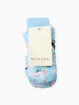 Варежки зимние для девочки MINAKU, голубые, размер 18 см (2-4 года)