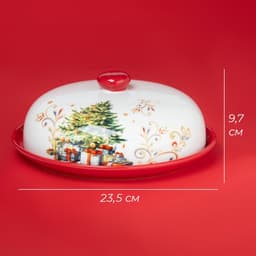 Блинница новогодняя Доляна «Волшебное дерево», d=23 см, доломит, белая