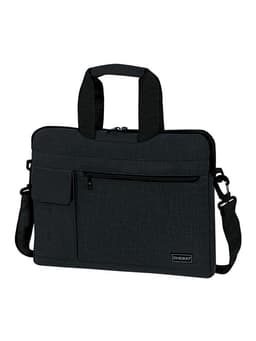 Сумка портфель HEIKKI NOVATION (ХЕЙКИ) с отделением для ноутбука 13-14", багажная лента, черная, 28х38х3 см, 272594