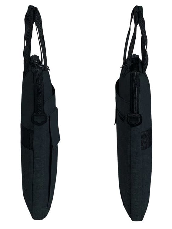 Сумка портфель HEIKKI NOVATION (ХЕЙКИ) с отделением для ноутбука 13-14", багажная лента, черная, 28х38х3 см, 272594