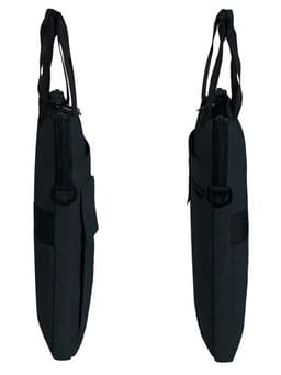 Сумка портфель HEIKKI NOVATION (ХЕЙКИ) с отделением для ноутбука 13-14", багажная лента, черная, 28х38х3 см, 272594