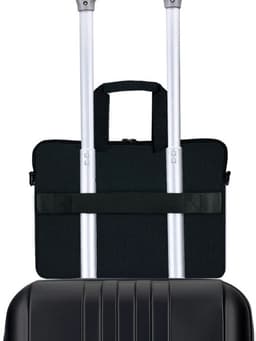 Сумка портфель HEIKKI NOVATION (ХЕЙКИ) с отделением для ноутбука 13-14", багажная лента, черная, 28х38х3 см, 272594