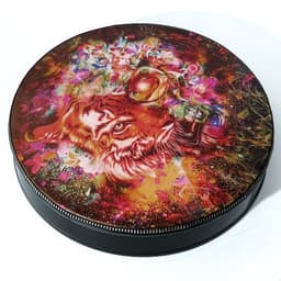 Шаманский бубен «Тигр-бабочка», музыкальный инструмент, с колотушкой, 5×25×25 см