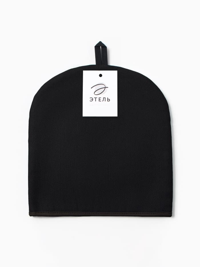 Грелка на чайник «Этель» Home collection, 28×28 см, 45% лён, 55% хлопок, чёрная