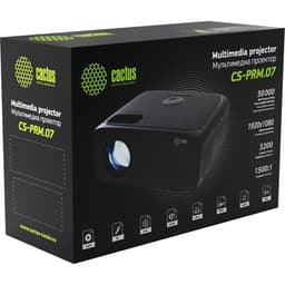 Проектор Cactus CS-PRM.07WT, Full HD 1080p, LCD, 3200 Лм, 320 ANSI, контраст 1500:1, ресурс лампы 50 000 ч