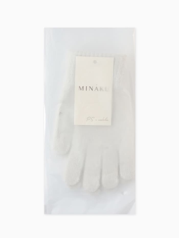 Перчатки женские MINAKU с шерстью кролика, размер 22 (8), молочные