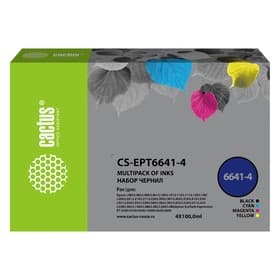 Чернила Cactus CS-EPT6641-4 T664, многоцветный, набор 4×100 мл, для Epson L100/L110/L120/L132/L