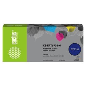 Чернила Cactus CS-EPT6731-6 T673, многоцветный, набор 6×100 мл, для Epson L800/L810/L850/L1800