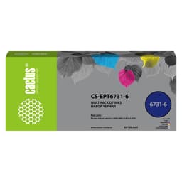 Чернила Cactus CS-EPT6731-6 T673, многоцветный, набор 6×100 мл, для Epson L800/L810/L850/L1800
