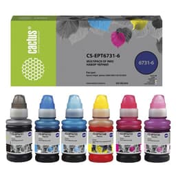 Чернила Cactus CS-EPT6731-6 T673, многоцветный, набор 6×100 мл, для Epson L800/L810/L850/L1800