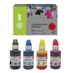 Чернила Cactus CS-I-PG510-CL511M/C/Y, многоцветный, набор, 4×100 мл, для Canon Pixma MP240/MP250
