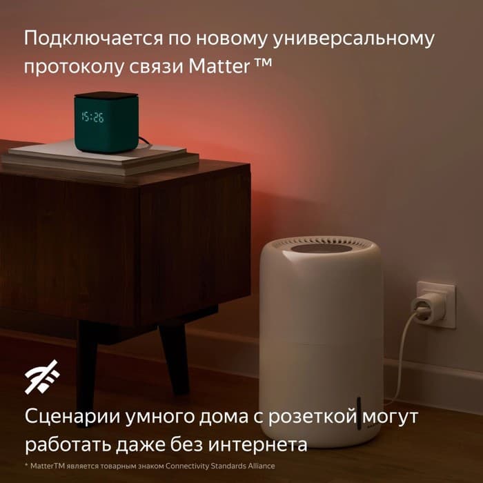 Умная розетка Yandex Matter EUBT, Wi‑Fi, чёрная, YNDX-00540BLK