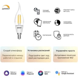 Умная лампа Gauss IoT Smart Home, E14, 4.5 Вт, 495 Лм, Wi-Fi (1260112)