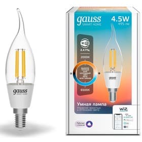 Умная лампа Gauss IoT Smart Home, E14, 4.5 Вт, 495 Лм, Wi-Fi (1280112)