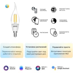 Умная лампа Gauss IoT Smart Home, E14, 4.5 Вт, 495 Лм, Wi-Fi (1280112)