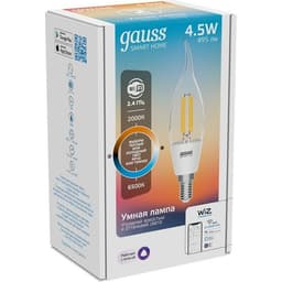 Умная лампа Gauss IoT Smart Home, E14, 4.5 Вт, 495 Лм, Wi-Fi (1280112)