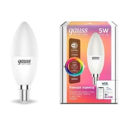 Умная лампа Gauss IoT Smart Home E14, 5 Вт, 470 лм, Wi-Fi, 1 шт