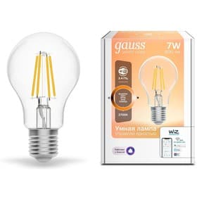 Умная лампа Gauss IoT Smart Home, E27, 6.5 Вт, 806 Лм, Wi-Fi (1200112)
