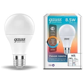Умная лампа Gauss IoT Smart Home, E27, 8.5 Вт, 806 Лм, Wi-Fi (1130112)