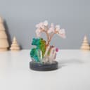 Фигурка «Деревце под защитой дракона», стекло, металл, 18 камней, розовый, 5.5×5.5×9 см
