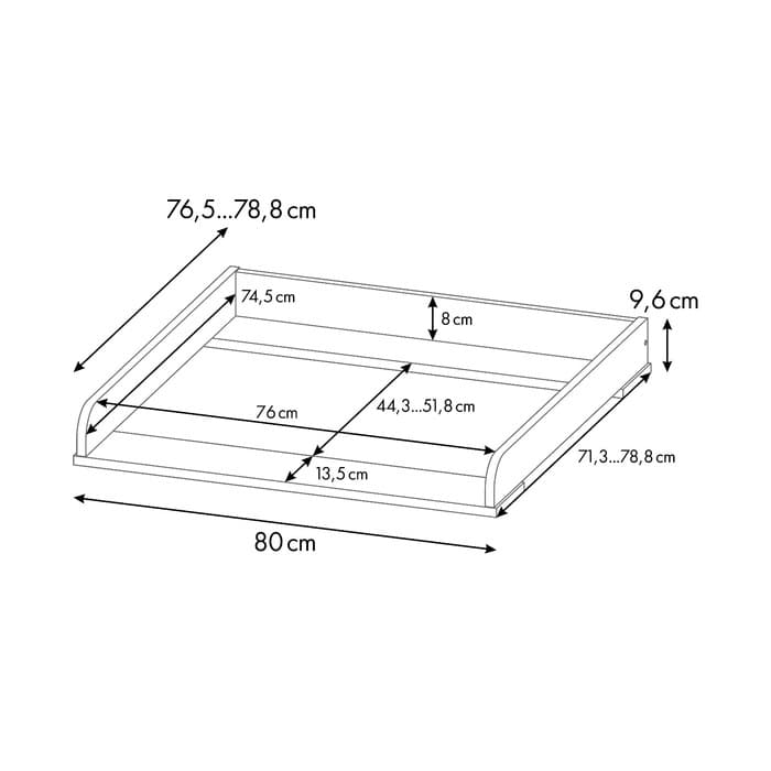 Рамка для пеленания универсальная для комода Polini kids, цвет графит